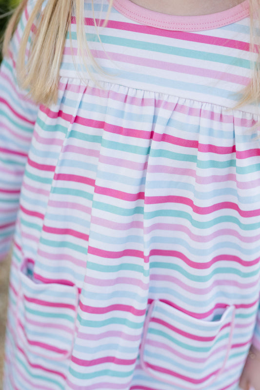 Lennon Dress, Stripe Knit