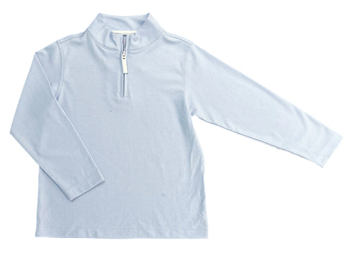 Boys Basics Samuel Zip Up, Light Blue w/ White Accents