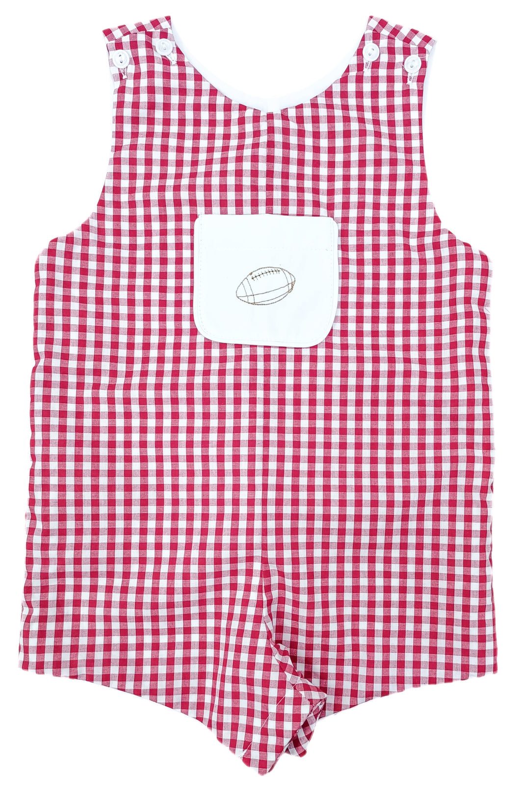 Emmett Jon Jon, Red Gingham w/ Footballs - Game On