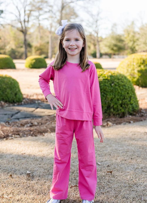 Hot Pink Wide Leg Pant, Athleisure Set BE