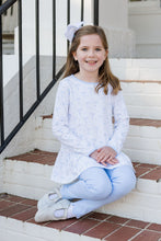 Peggie Peplum Legging Set, Blue Bows Knit