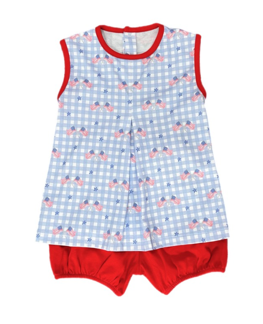 Rory Diaper Set, Patriotic Gingham Knit online