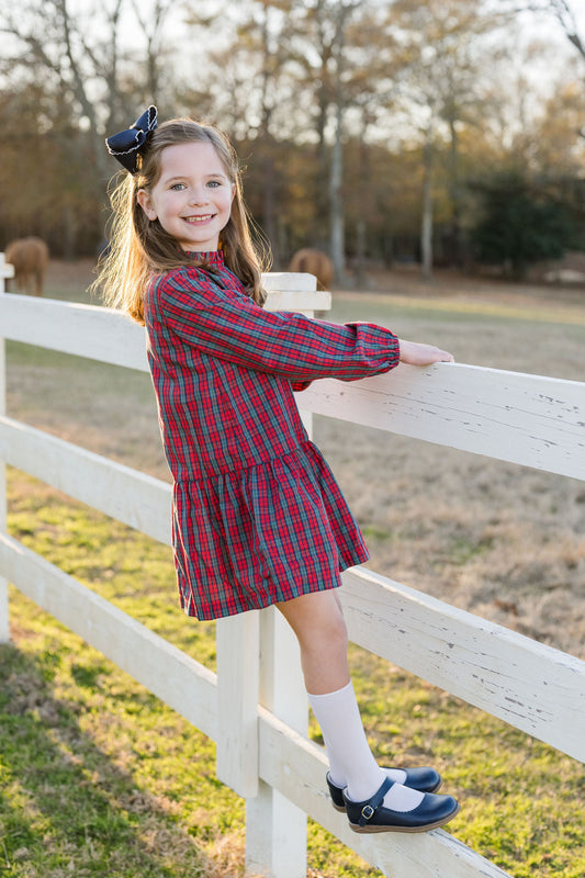 Penelope Dress, Red Christmas Plaid