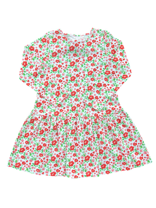 Loren Knit Dress - Red & Pink Floral