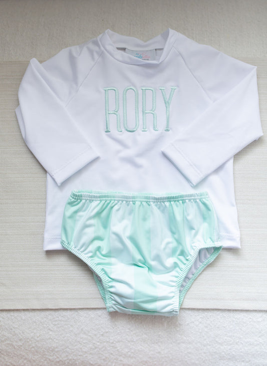 Sammy Diaper Cover, Mint Stripe