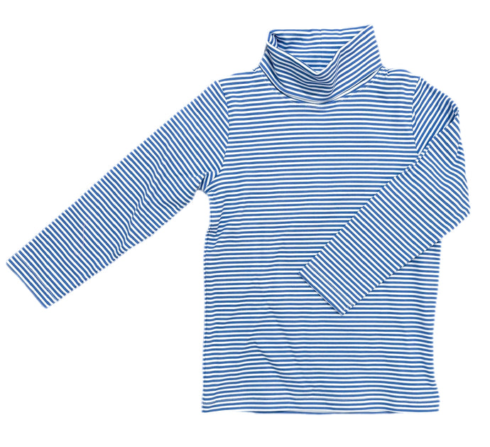 Boys Basics Tripp Turtleneck, Royal Blue Stripe