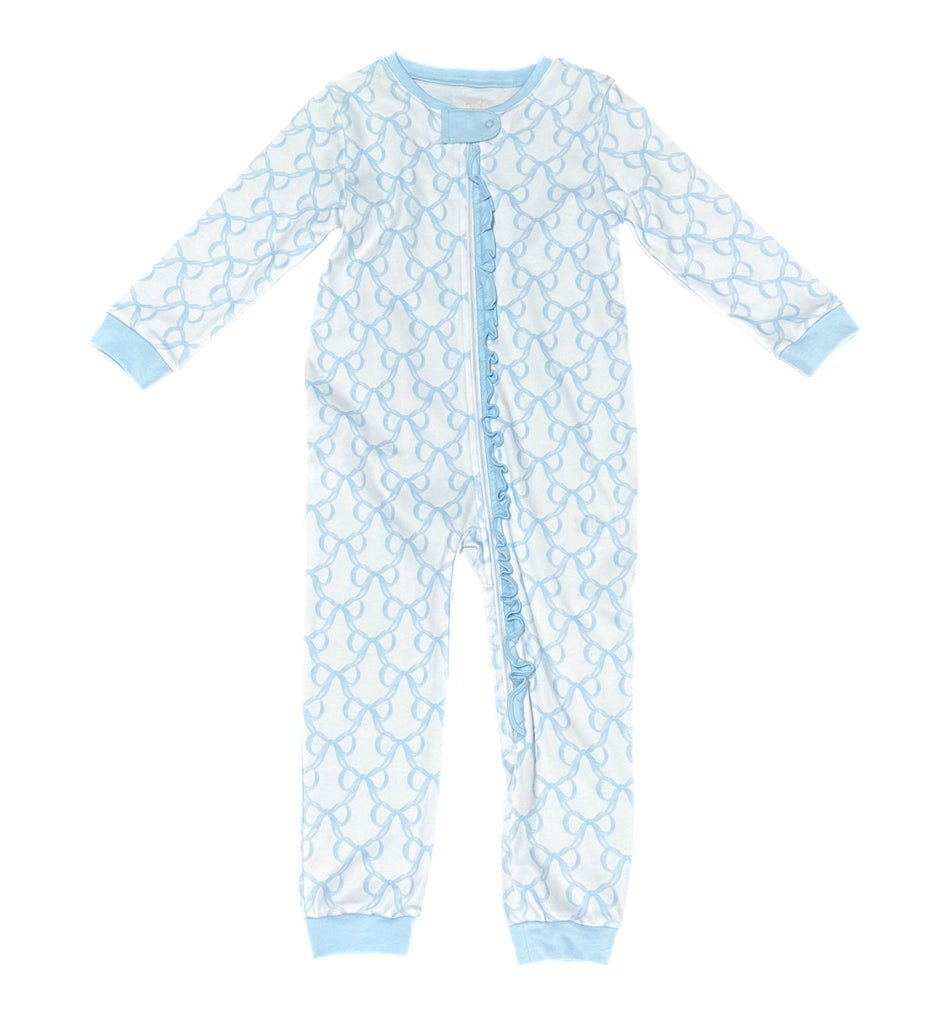 RIBBED MINTY SPRING ZIP UP BAMBOO JAMMIE (gender neutral) main image 1