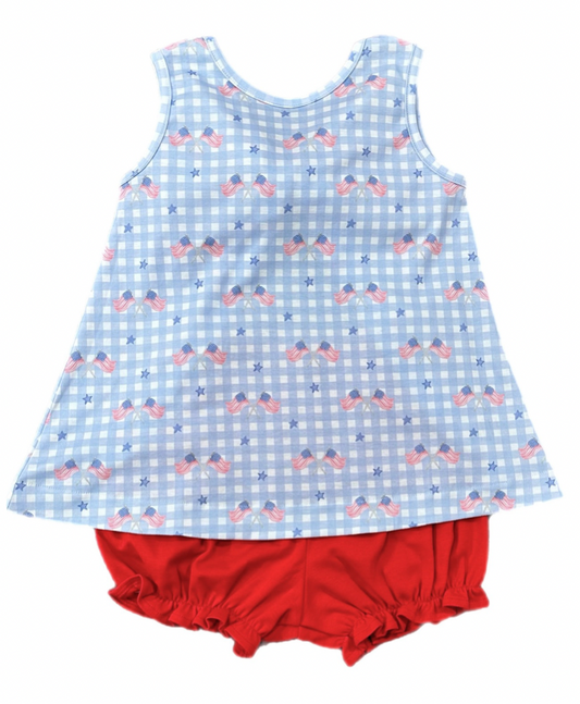 Lottie Bloomer Set, Patriotic Gingham Knit online
