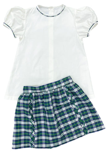 Kate Skirt Set, Kelly Green Plaid