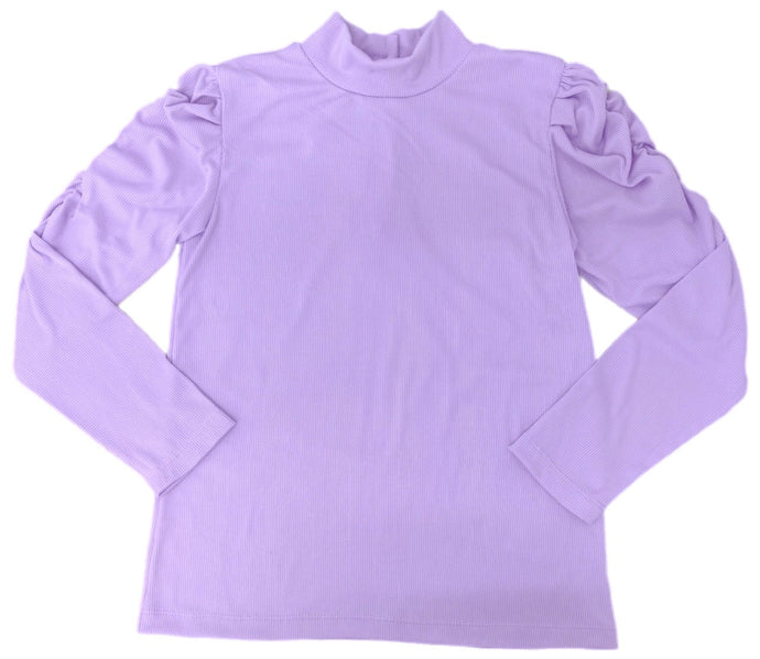 Long Sleeve Ribbed Top, Light Purple