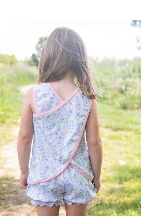 Sammy Knit Bloomer/Banded Short Set, Full Bloom