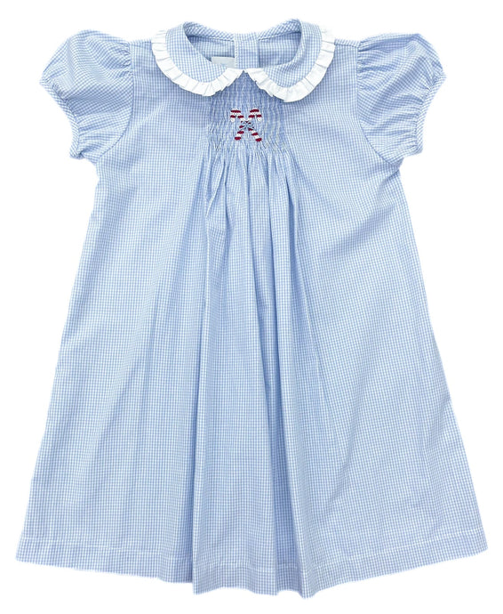 Sage Smocked Candy Cane Dress