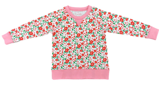 Sidney Sweatshirt - Red & Pink Floral