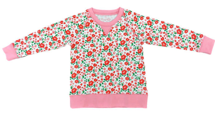 Sidney Sweatshirt - Red & Pink Floral
