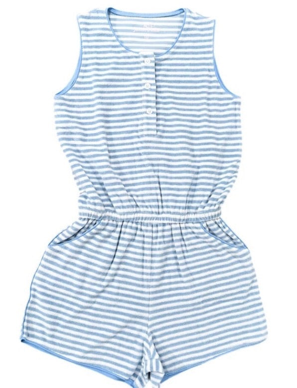 Light Blue Stripe Terrycloth Romper online