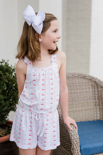 Claire Romper, Cherries and Bows (Ready to Ship)