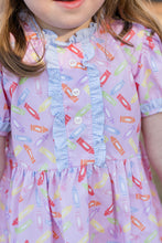 Annie Dress, Back to School - Pink Crayon