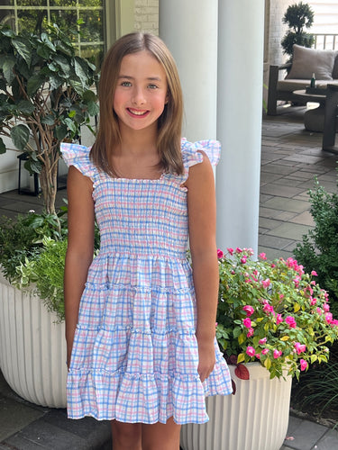 Charlotte Dress, Pastel Plaid BE (Ready to Ship)