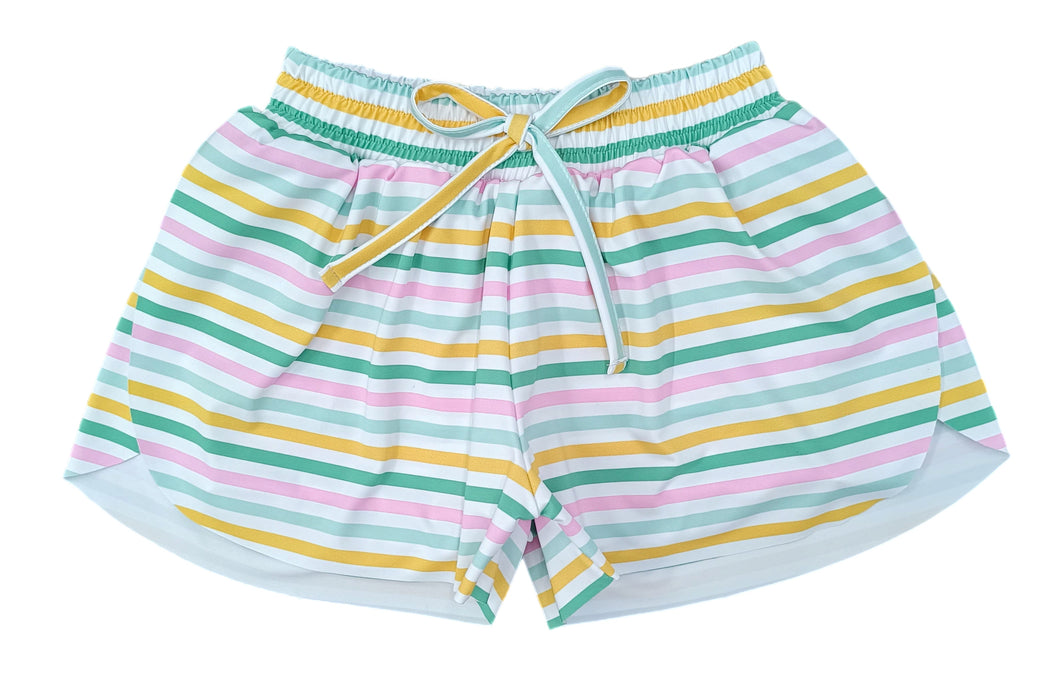 Butterfly Shorts BE, Multicolor Stripe (Ready to Ship)