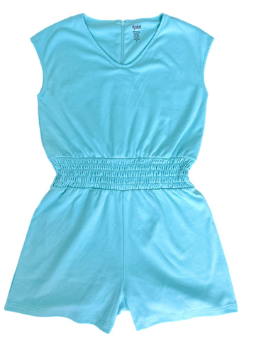 Knit Romper BE, Turquoise (Ready to Ship)