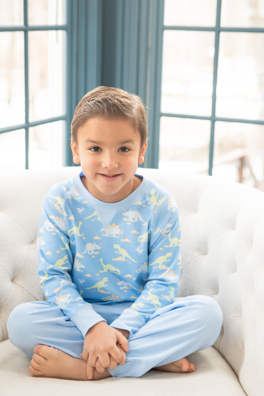 Light Blue Bubble Pants, Dinosaur Knit