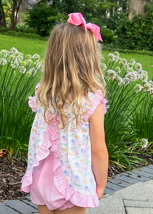 Natalie Bloomer/Banded Short Set, ZOO-pendous (Ready to Ship)