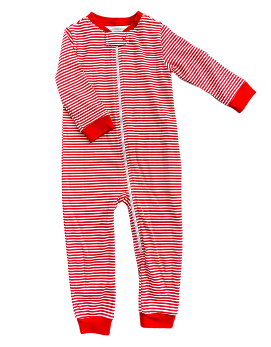 Boys One Piece Zip Up Jammies, Red Christmas Wreath Lounge