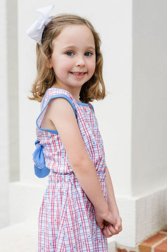 Kristin Knot Dress, Patriotic Knit (Ready to Ship)