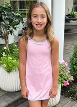 Pink Tennis Dress w/ Blue Trim, Serve It Up (Ready to Ship)