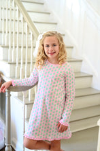 Girls Lounge Dress, Pink Gingham Christmas Tree
