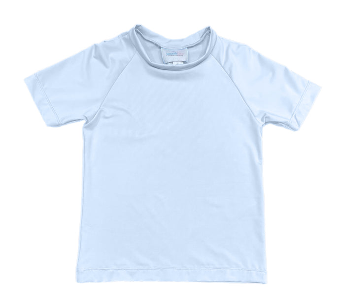 Sammy Swim Short Sleeve Rash Guard, Light Blue