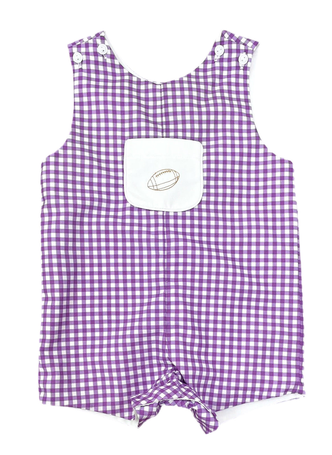 Emmett Jon Jon, Purple Gingham w/ Footballs - Game On