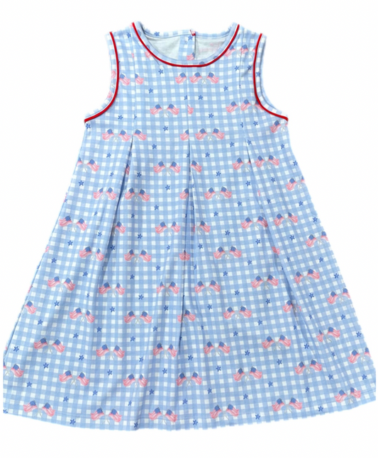 Penny Pleat Dress, Patriotic Gingham Knit online