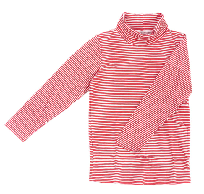Boys Basics Tripp Turtleneck, Red Stripe