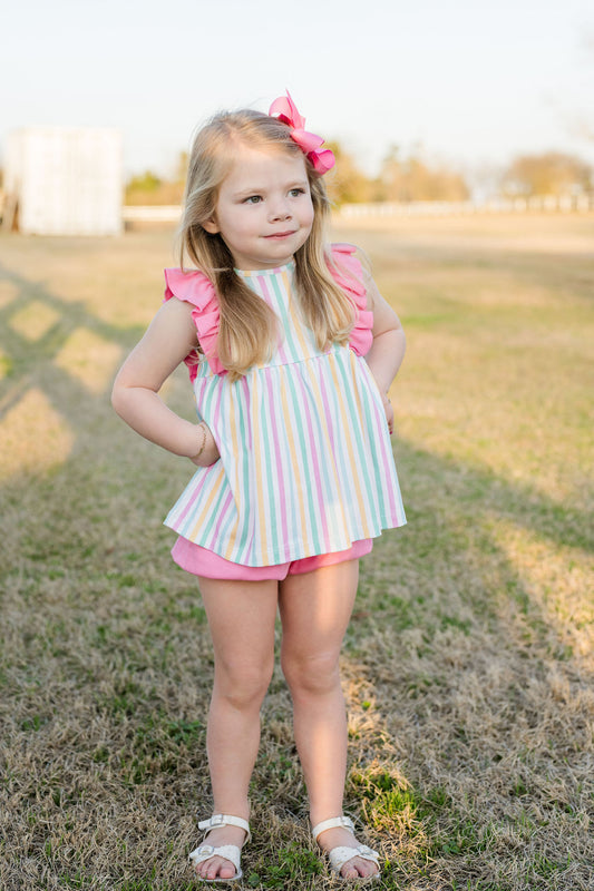 Lila Bloomer/Banded Short Set, Stripe Knit (Ready to Ship)