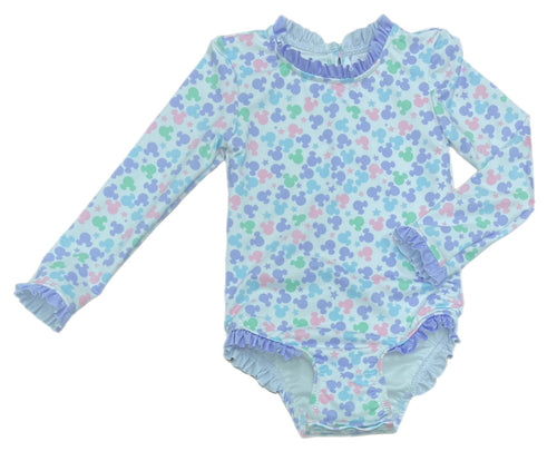 Leighton One Piece Rash Guard Swim, Mouse Dreamers