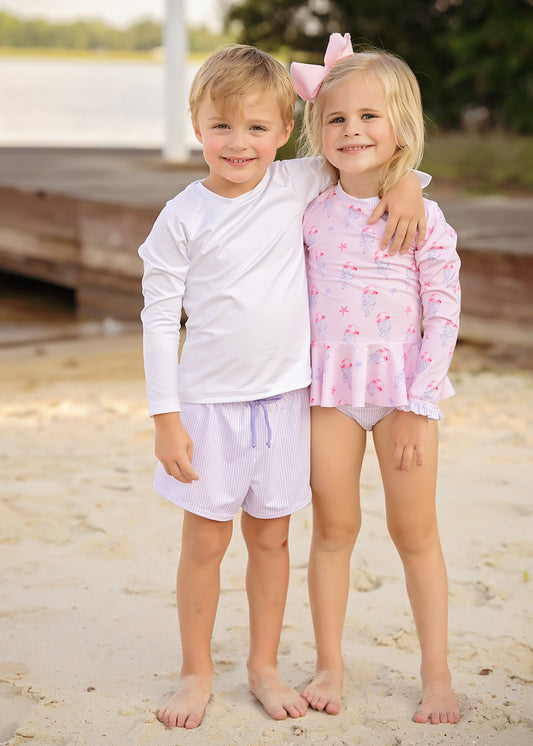 Poppy Peplum Rash Guard Set, Jellyfish