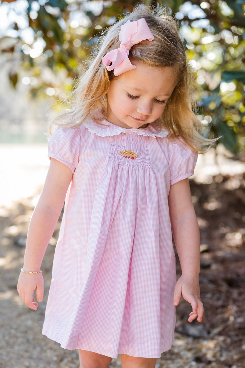 Cherry Pie Sage Smocked Dress