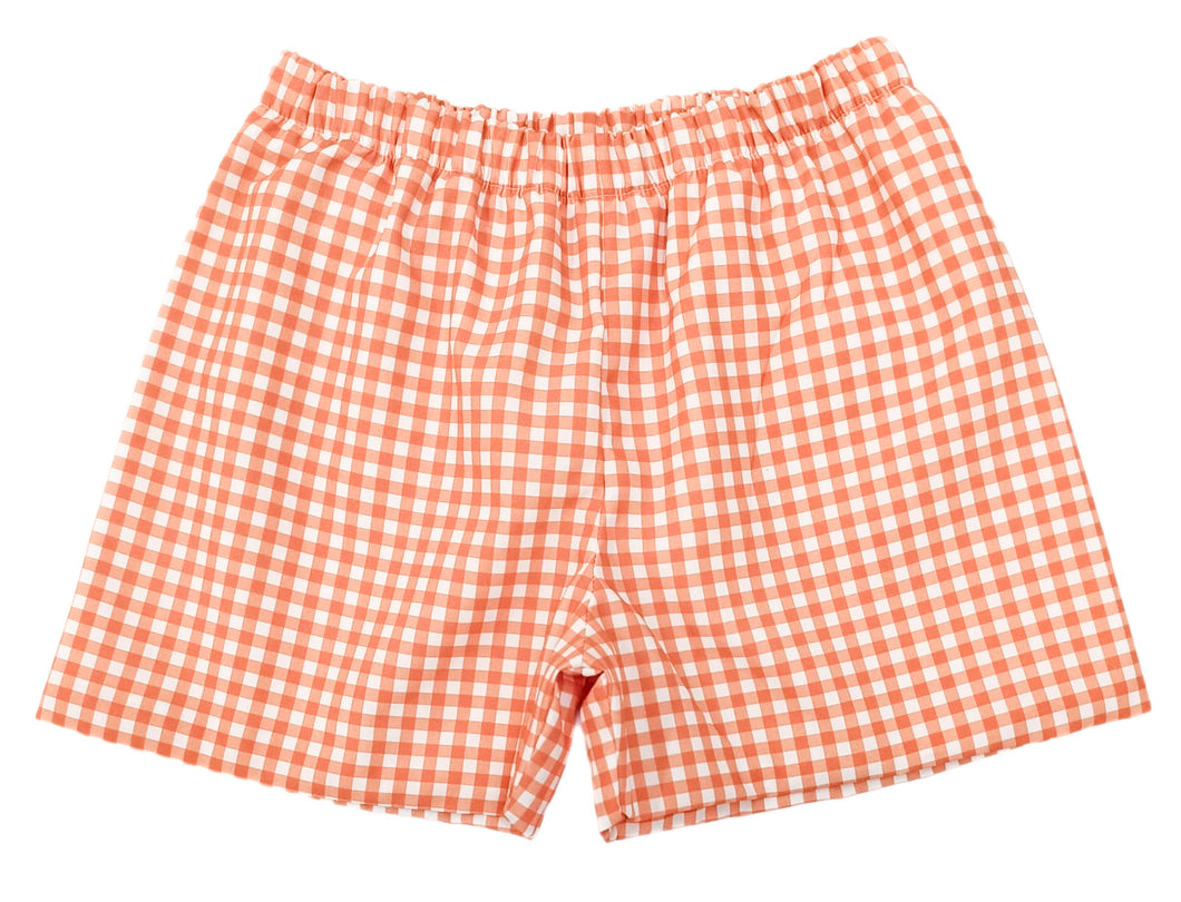 Conrad Shorts, Orange Gingham - Game On
