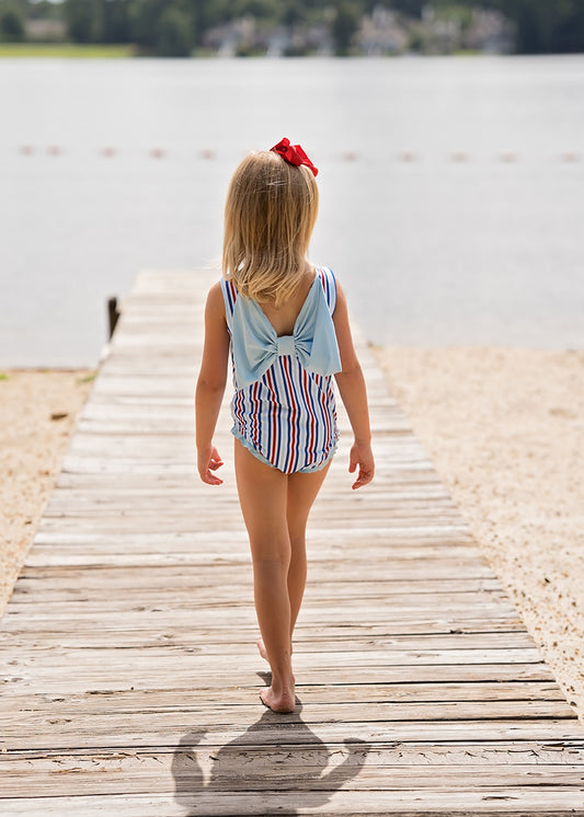 Lottie One Piece Swim, Patriotic Stripes (Ready to Ship)