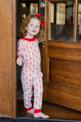 Two Piece Jammies, Red Christmas Wreath Lounge