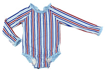Leighton One Piece Rash Guard Swim, Patriotic Stripes (Ready to Ship)