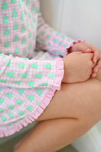 Girls Lounge Dress, Pink Gingham Christmas Tree