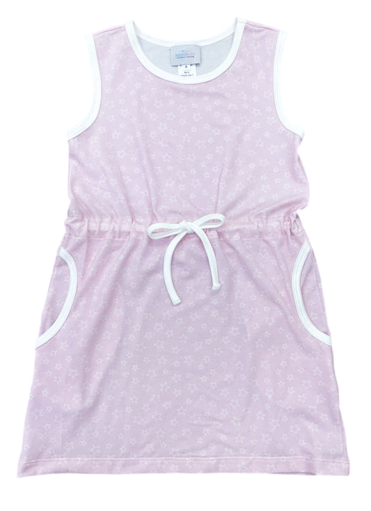 Camille Dress, Pink Stars Knit - BE (Ready to Ship)