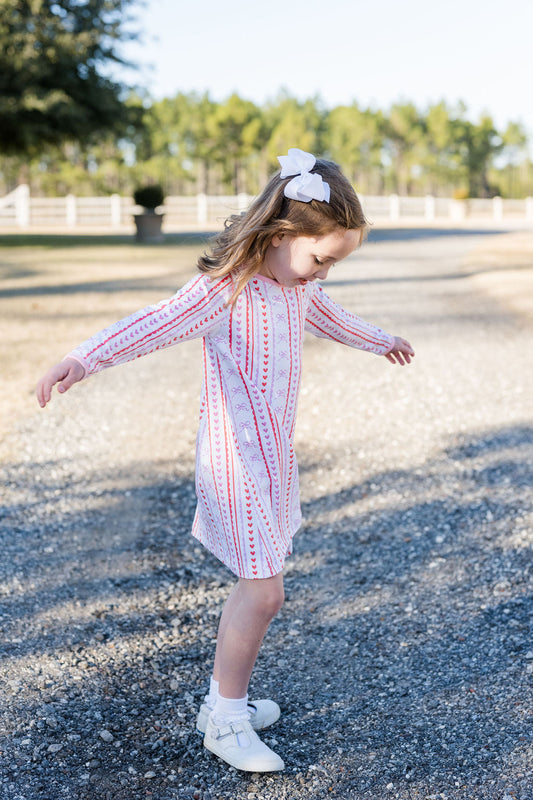 Girls Play Dress, Scallops & Hearts