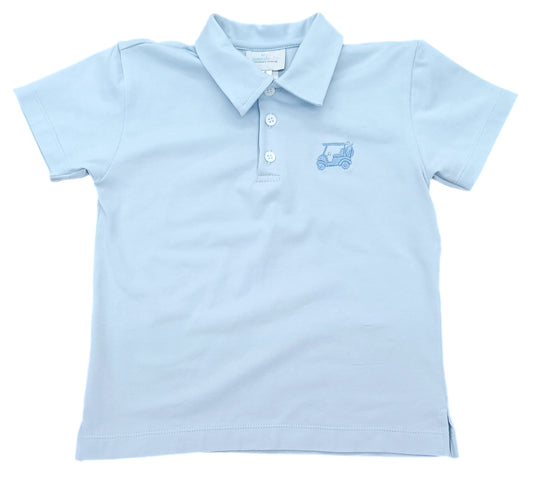 Light Blue Polo w/ Golf Cart EMB, Lets PAR-TEE Knit (Ready to Ship)