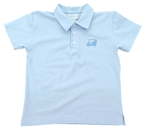 Light Blue Polo w/ Golf Cart EMB, Lets PAR-TEE Knit (Ready to Ship)