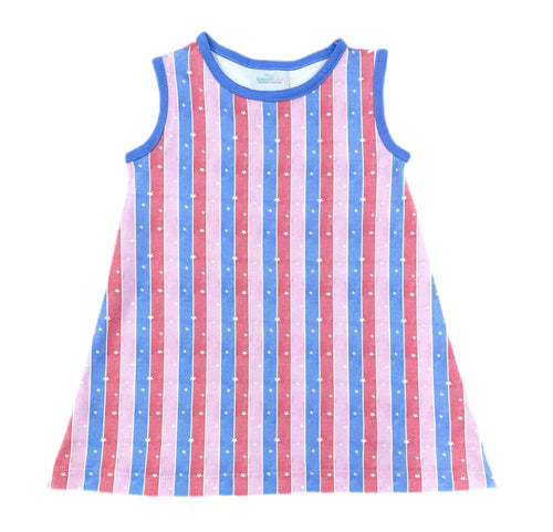 Madison Sleeveless Dress, Patriotic Stripe Knit (Ready to Ship)