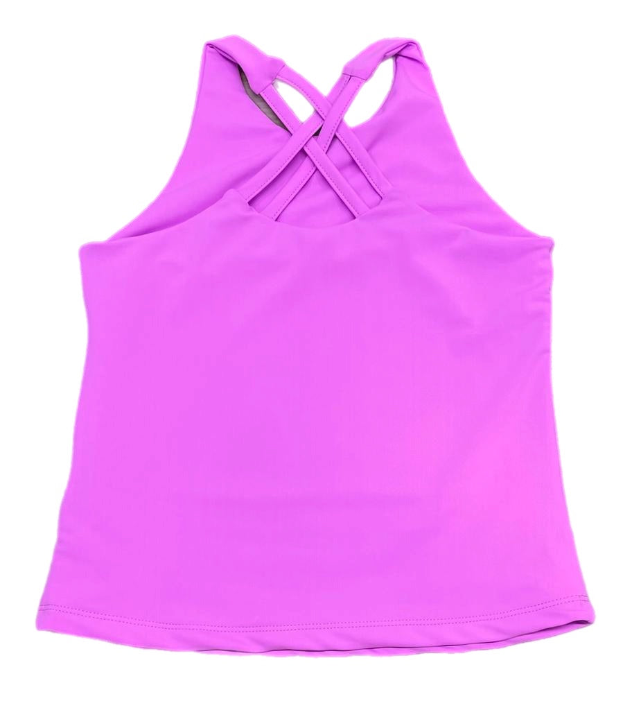 Cross Back Fuchsia  Top - Athleisure