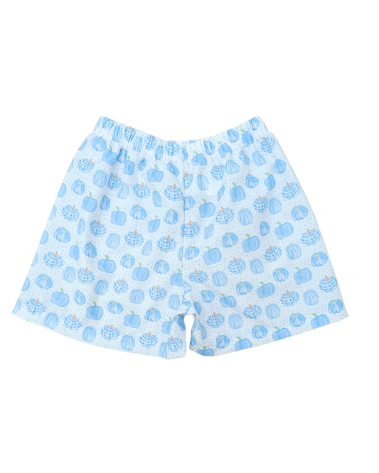 Blue Gingham Pumpkins Conrad Shorts